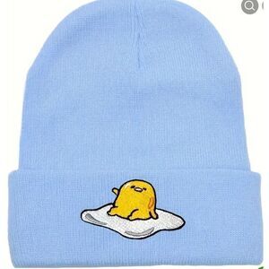 New!  Gudetama The Lazy Egg Beanie Stocking Cap Hat Baby Blue
